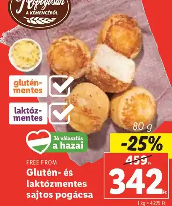 Lidl Free From Glutén- és laktózmentes sajtos pogácsa 80 g ajánlat