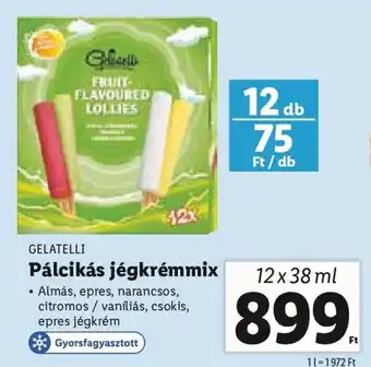 Lidl Gelatelli Pálcikás jégkrémmix 12 x 38 ml ajánlat