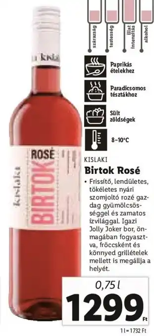 Lidl Kislaki Birtok rosé 0,75 l ajánlat
