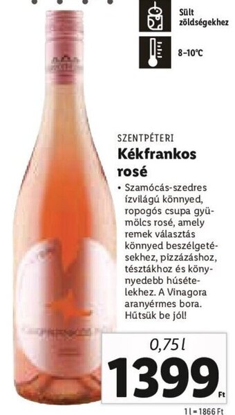 Lidl Szentpéteri Kékfrankos rosé 0,75 l ajánlat