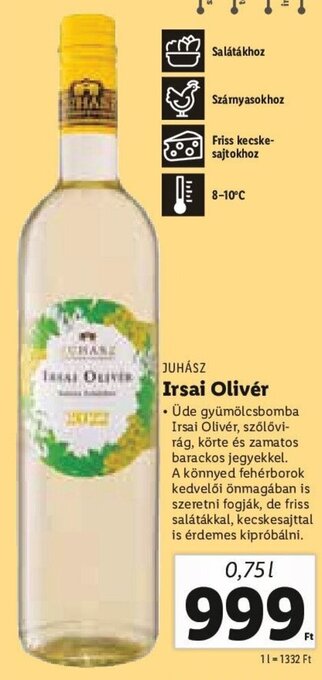 Lidl Juhász Irsai olivér 0,75 l ajánlat