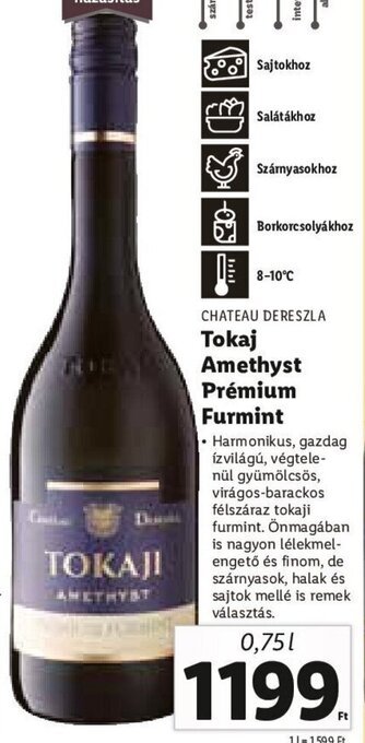 Lidl Chateau Dereszla Tokaj Amethyst Prémium Furmint 0,75 l ajánlat