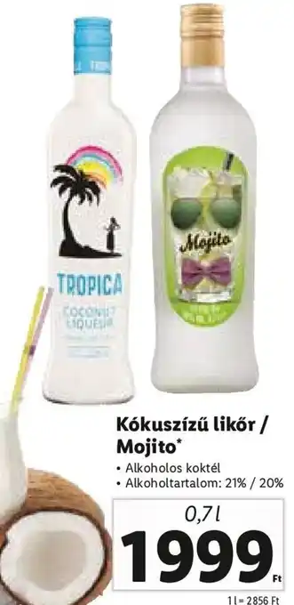 Kókuszízű likőr / Mojito 0,7 l