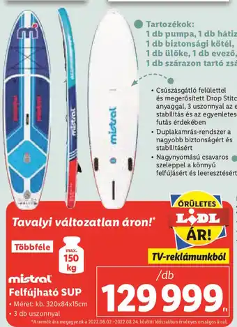 Lidl Mistral Felfújható SUP 1 db ajánlat