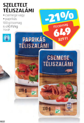 ALDI Szeletelt téliszalámi 100 g ajánlat