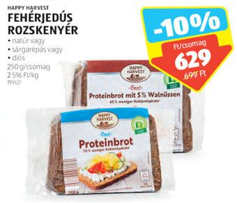 ALDI Happy Harvest Fehérjedús rozskenyér 250 g ajánlat