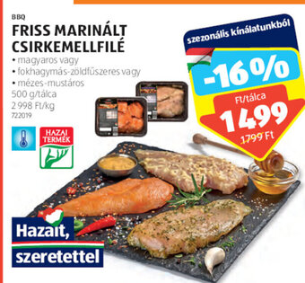 ALDI Bbq Friss marinált csirkemellfilé 500 g ajánlat