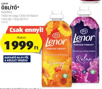 ALDI Lenor Öblítő 1600 / 1200 ml ajánlat