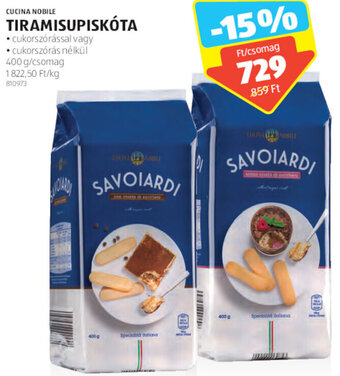 ALDI Cucina Nobile Tiramisupiskóta 400 g ajánlat