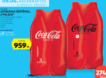 ALDI Coca-Cola Szénsavas üdítőital 2 x 1,75 l ajánlat