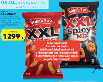 ALDI Snack Fun XXL snack 400 / 450 g ajánlat