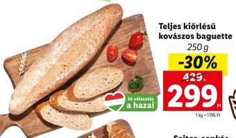 Lidl Teljes kiőrlésű kovászos baguette 250 g ajánlat