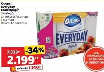 Spar Ooops! Everyday toalettpapír 24 tekercs ajánlat