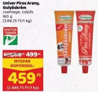 Spar Univer Piros Arany, Gulyáskrém 160 g ajánlat