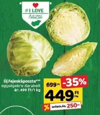 Spar Új fejeskáposzta 1 kg ajánlat
