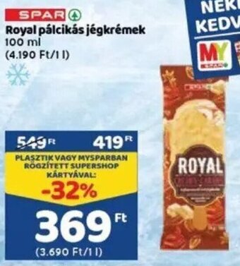 Spar Spar Royal pálcikás jégkrémek 100 ml ajánlat