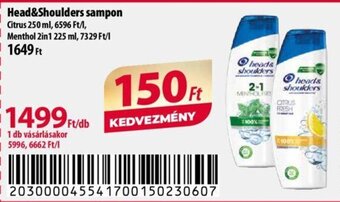 Coop Head&Shoulders sampon 250 ml ajánlat