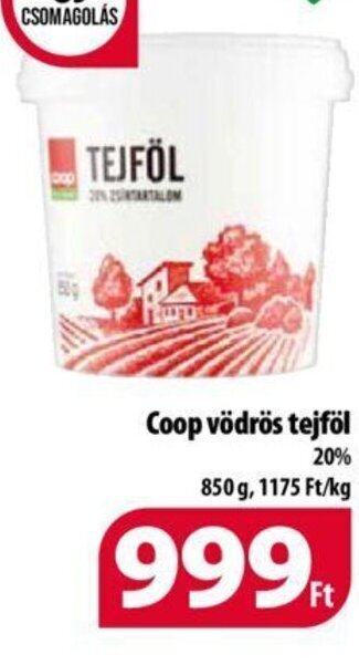 Coop Coop vödrös tejföl 850 g ajánlat