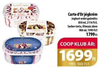 Coop Carte d'Or jégkrém 850 / 900 ml ajánlat