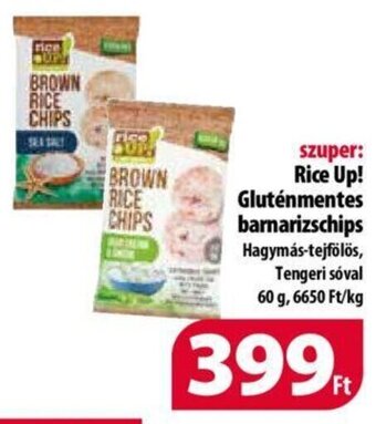 Rice Up! Gluténmentes barnarizschips 60 g