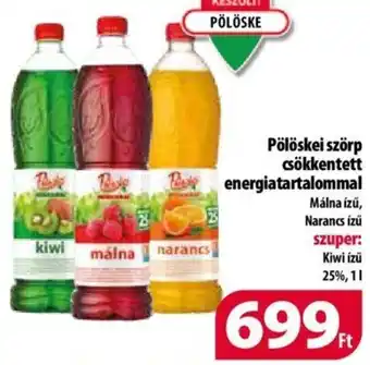 Coop Pölöskei szörp csökkentett energiatartalommal 1 l ajánlat