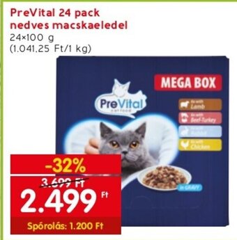 Spar PreVital 24 pack nedves macskaeledel 24 x 100 g ajánlat