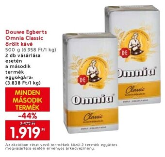 Spar Douwe Egberts Omnia Classic őrölt kávé 500 g ajánlat
