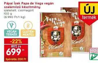 Pápai Ízek Papa de Vega vegán szalámiízű készítmény 100 g