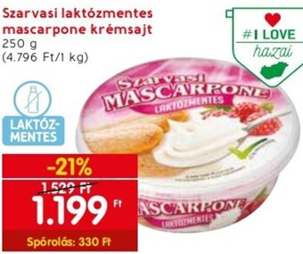 Spar Szarvasi laktózmentes mascarpone krémsajt 250 g ajánlat