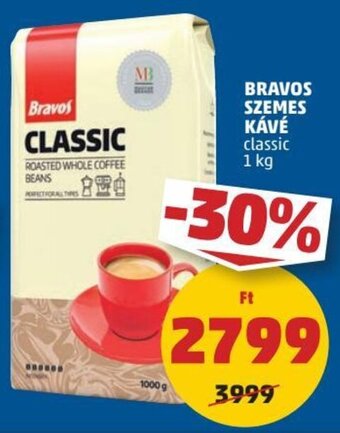 PENNY Bravos Szemes kávé 1 kg ajánlat