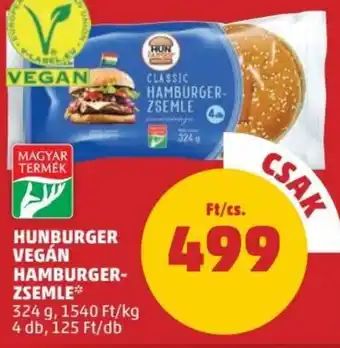 PENNY Hunburger Vegán hamburger zsemle 324 g ajánlat