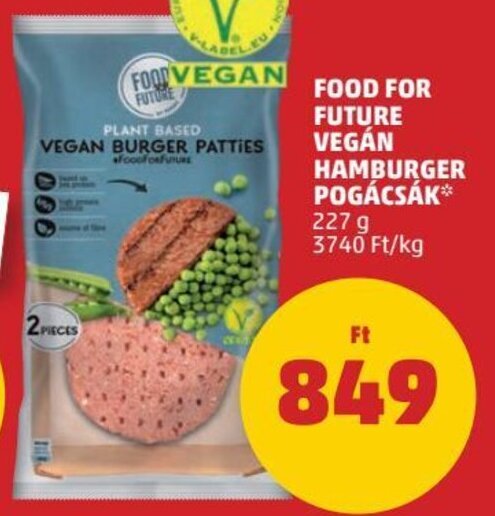 PENNY Food For Future Vegán hamburger pogácsák 227 g ajánlat