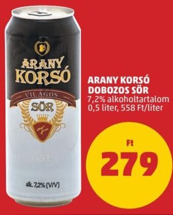 PENNY Arany Korsó dobozos sör 0,5 l ajánlat