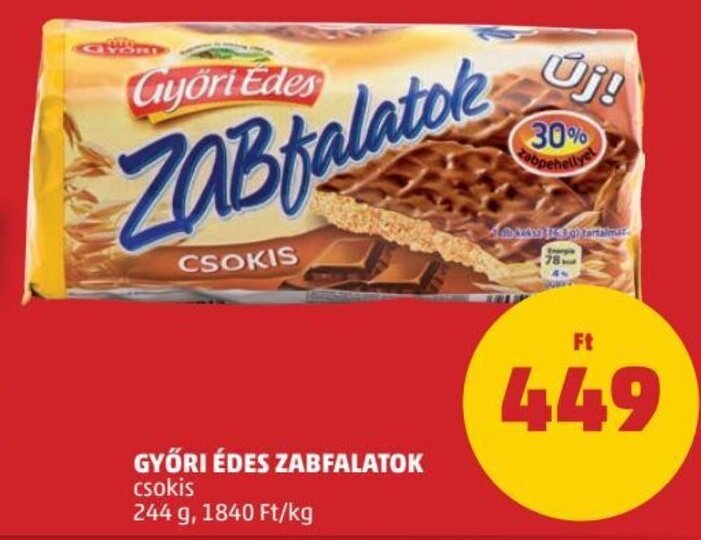 PENNY Győri Édes Zabfalatok 244 g ajánlat