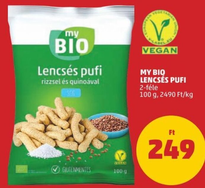 PENNY My Bio Lencsés pufi 100 g ajánlat