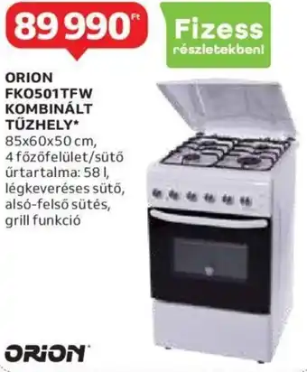Orion Kombinált tűzhely 1 db