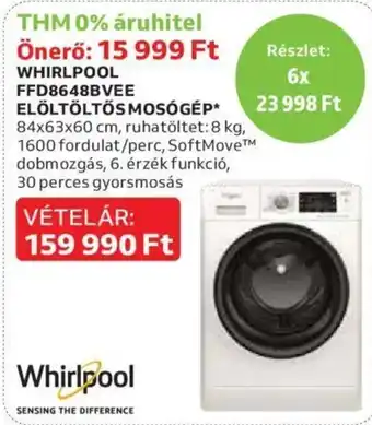 Auchan Whirlpool Elöltöltős mosógép 1 db ajánlat