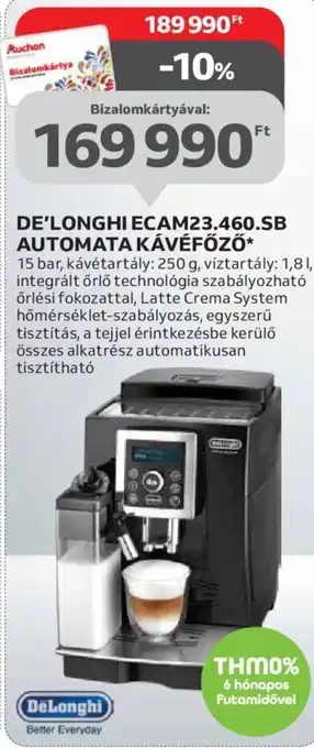 Auchan De'Longhi Automata kávéfőző 1 db ajánlat