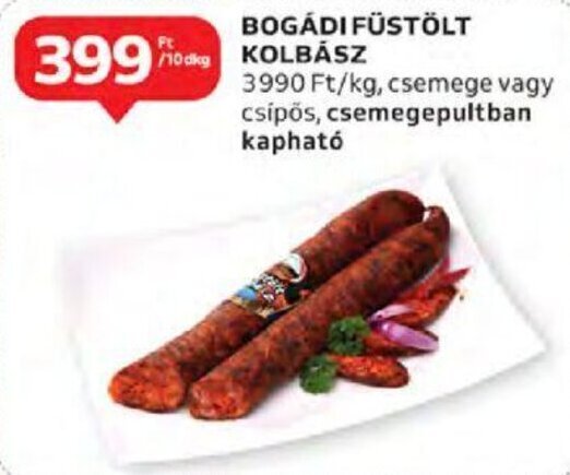 Auchan Bogádi Füstölt kolbász 10 dkg ajánlat