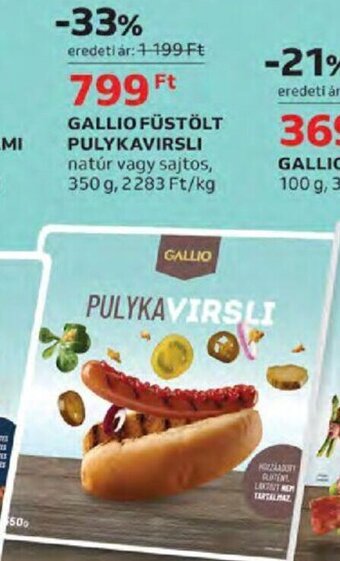 Auchan Gallio Füstölt pulykavirsli 350 g ajánlat