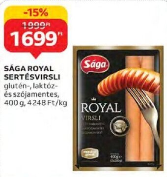 Auchan Sága Royal sertésvirsli 400 g ajánlat