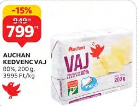 Auchan Auchan kedvenc vaj 200 g ajánlat