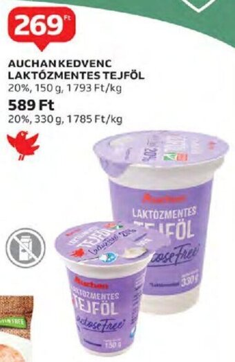 Auchan Auchan kedvenc laktózmentes tejföl 150 g ajánlat