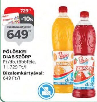 Auchan Pölöskei Diab szörp 1 l ajánlat