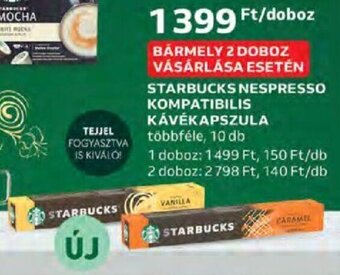 Auchan Starbucks Nespresso kompatibilis kávékapszula 10 db ajánlat