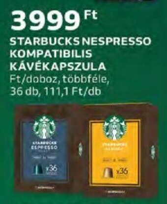 Auchan Starbucks Nespresso kompatibilis kávékapszula 36 db ajánlat