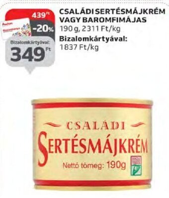 Auchan Családi sertésmájkrém vagy baromfimájas 190 g ajánlat