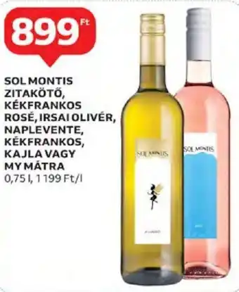 Auchan Sol Montis Zitakötő, kékfrankos rosé stb. 0,75 l ajánlat