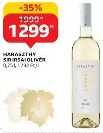 Auchan Haraszthy sir irsai olivér 0,75 l ajánlat