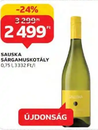 Auchan Sauska Sárgamuskotály 0,75 l ajánlat
